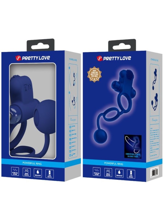 PRETTY LOVE - REMINGTON DOBLE ANILLO VIBRADOR CON PLUG AZUL