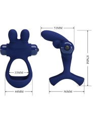 PRETTY LOVE - FRANCISCO DOUBLE VIBRATING RING RABBIT BLUE