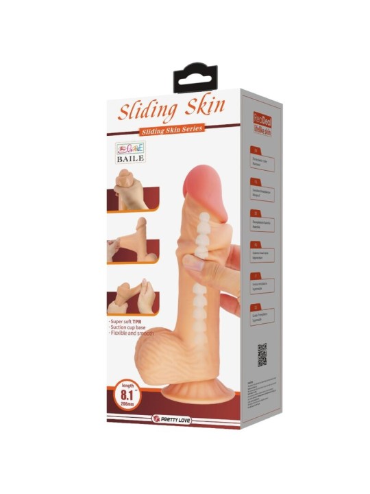PRETTY LOVE - SÉRIE SLIDING SKIN GODE RÉALISTE AVEC VENTOUSE SLIDING S