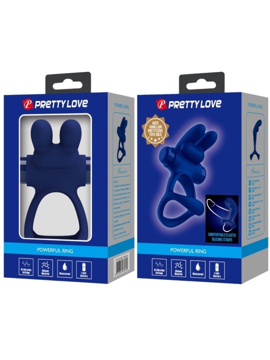 PRETTY LOVE - FRANCISCO DOUBLE ANNEAU VIBRANT LAPIN BLEU