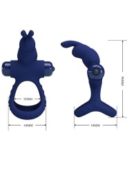 PRETTY LOVE - LUCHITO DOUBLE VIBRATING RING RABBIT BLUE
