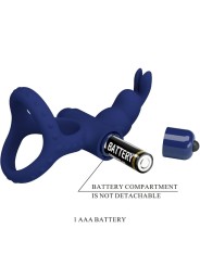 PRETTY LOVE - LUCHITO DOUBLE VIBRATING RING RABBIT BLUE