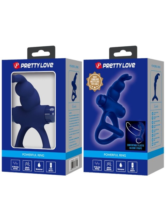 PRETTY LOVE - LUCHITO DOUBLE VIBRATING RING RABBIT BLUE