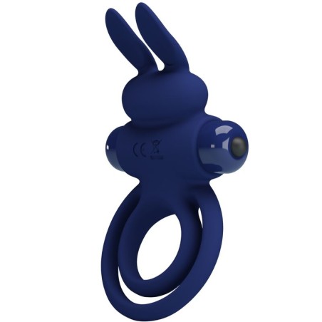 PRETTY LOVE - DAREY DUBBELE VIBRERENDE RING BLAUW KONIJN
