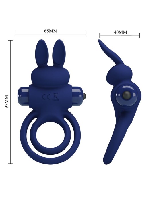 PRETTY LOVE - DAREY DOUBLE VIBRATING RING RABBIT BLUE