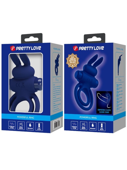 PRETTY LOVE - DAREY DOUBLE VIBRATING RING RABBIT BLUE