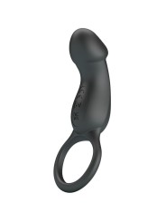 PRETTY LOVE - TRAE ANNEAU VIBRANT AVEC STIMULATEUR NOIR