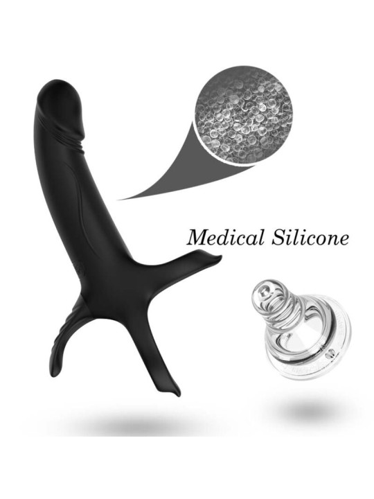 ARMONY - DILDO WITH RING & VIBRATOR BLACK