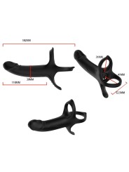 ARMONY - DILDO WITH RING & VIBRATOR BLACK