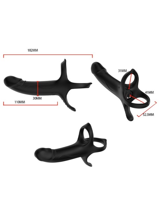 ARMONY - DILDO COM ANEL E VIBRADOR PRETO