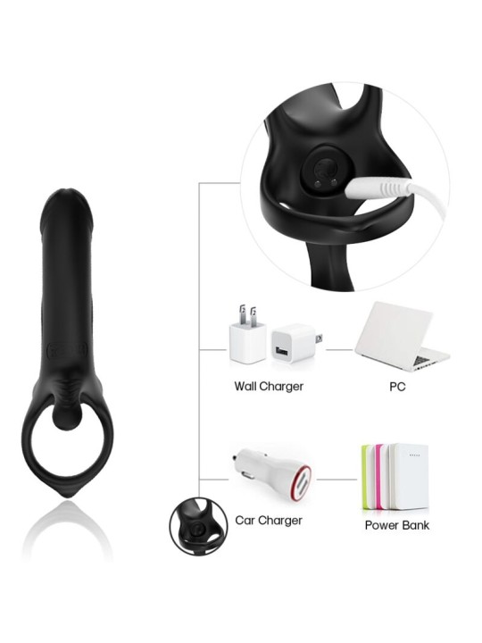 ARMONY - DILDO WITH RING & VIBRATOR BLACK