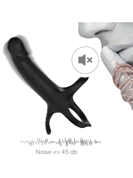 ARMONY - DILDO WITH RING & VIBRATOR BLACK