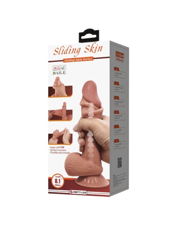 PRETTY LOVE - SLIDING SKIN SERIE REALISTISCHE DILDO MET ZUIGNAP SLIDIN
