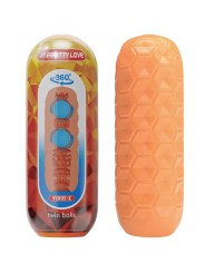 PRETTY LOVE - TWIN BALLS MASTURBADOR MASCULINO LARANJA