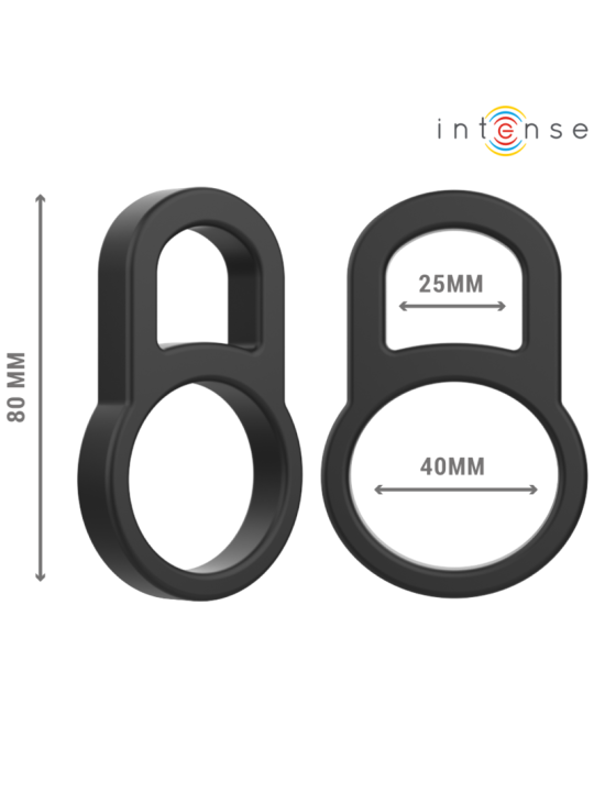 INTENSE - BOBBY DOUBLE ANNEAU PÉNIS EN SILICONE NOIR