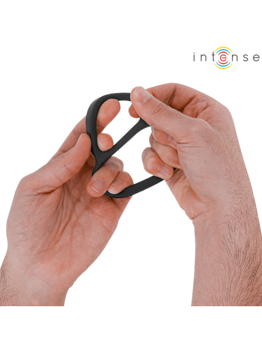 INTENSE - BOBBY DOUBLE ANNEAU PÉNIS EN SILICONE NOIR