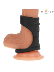 INTENSE - THEO ANNEAU PÉNIS DOUBLE SILICONE NOIR MODÈLE 3