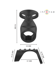 INTENSE - THEO ANNEAU PÉNIS DOUBLE SILICONE NOIR MODÈLE 3