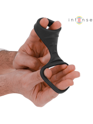 INTENSE - THEO ANNEAU PÉNIS DOUBLE SILICONE NOIR MODÈLE 3