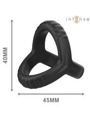 INTENSE - CARSON DOUBLE SILICONE PENIS RING BLACK MODEL 4