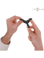 INTENSE - CARSON ANNEAU PÉNIS DOUBLE SILICONE NOIR MODÈLE 4