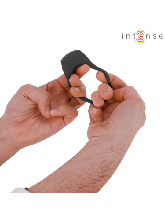 INTENSE - CLOVER ANILLO VIBRADOR PENE 10 VIBRACIONES NEGRO