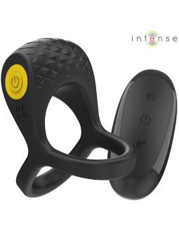 INTENSE - ALEX VIBRADOR ANEL DUPLO PENIS 10 VIBRAÇÕES PRETO