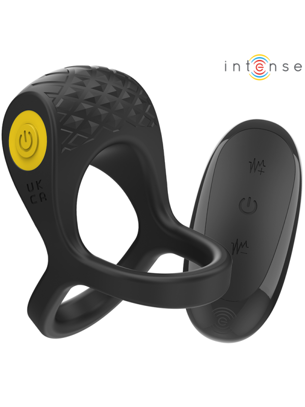 INTENSE - ALEX VIBRATOR DOUBLE PENIS RING 10 VIBRATIONS BLACK
