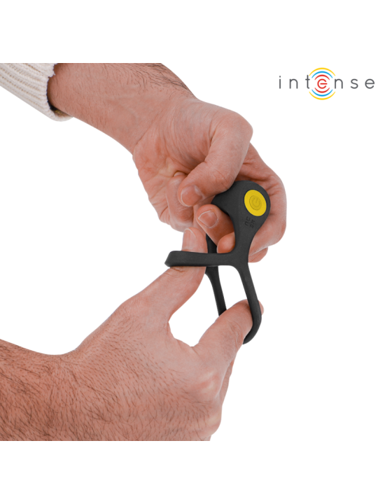 INTENSE - ALEX VIBRATOR DOUBLE PENIS RING 10 VIBRATIONS BLACK
