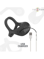 INTENSE - ALEX VIBRATOR DOUBLE PENIS RING 10 VIBRATIONS BLACK