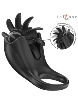 INTENSE - MABEL VIBRERENDE RING 10 VIBRATIES MET ZWARTE CLITORIS STIMU