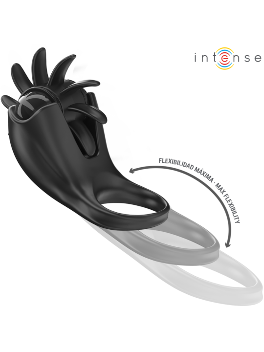 INTENSE - MABEL VIBRERENDE RING 10 VIBRATIES MET ZWARTE CLITORIS STIMU