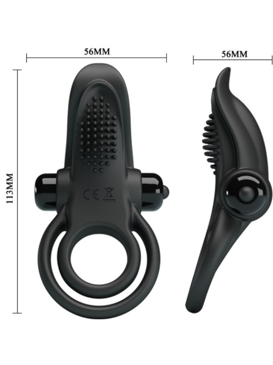 PRETTY LOVE - DOUBLE VIBRATING RING + CLITORIS STIMULATOR 10 VIBRATION