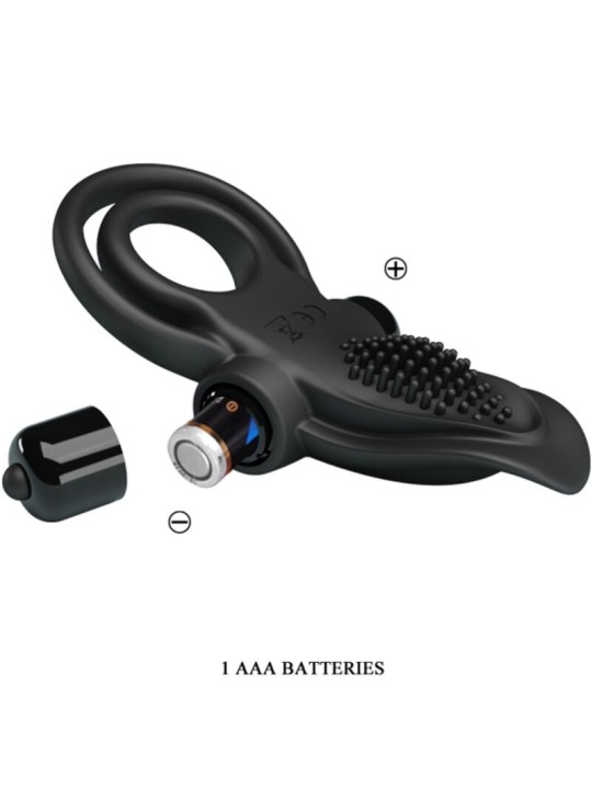 PRETTY LOVE - DOUBLE VIBRATING RING + CLITORIS STIMULATOR 10 VIBRATION