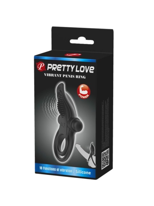 PRETTY LOVE - DOUBLE VIBRATING RING + CLITORIS STIMULATOR 10 VIBRATION