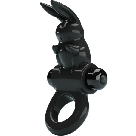 PRETTY LOVE - SPANNENDE RING VIBRERENDE RING KONIJN 10 VIBRATIES ZWART