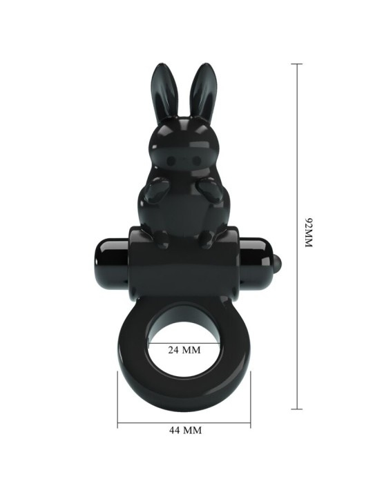 PRETTY LOVE - EXCITING RING RABBIT VIBRATOR RING 10 VIBRATIONS BLACK