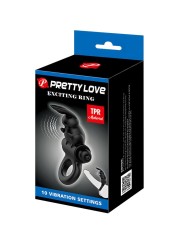 PRETTY LOVE - EXCITING RING ANILLO VIBRADOR RABBIT 10 VIBRACIONES NEGR