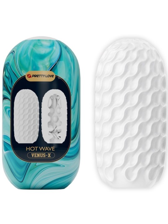 PRETTY LOVE - MASTURBADOR MASCULINO HOT WAVE SILICONE BRANCO