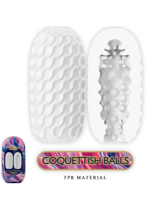 PRETTY LOVE - MASTURBADOR MASCULINO DE SILICONE COQUETTISH BALLS BRANC