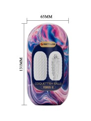 PRETTY LOVE - MASTURBADOR MASCULINO DE SILICONE COQUETTISH BALLS BRANC