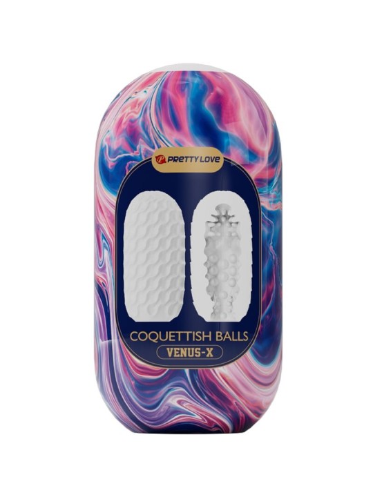 PRETTY LOVE - COQUETISH BALLS SILICONE MASTURBATORE MASCHILE BIANCO