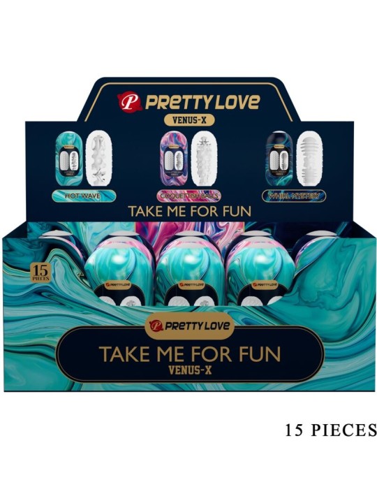PRETTY LOVE - VENUS X 15 MÄNNLICHE MASTURBATOREN AUS SILIKON, WEISS