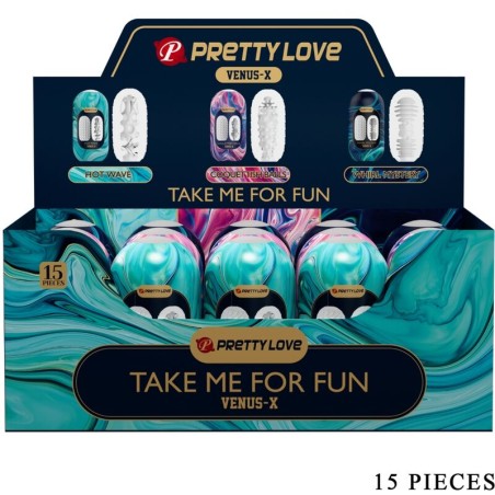 PRETTY LOVE - VENUS X 15 WITTE SILICONEN MANNELIJKE MASTURBATORS