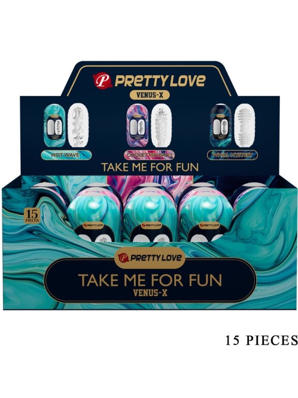 PRETTY LOVE - VENUS X 15 WITTE SILICONEN MANNELIJKE MASTURBATORS