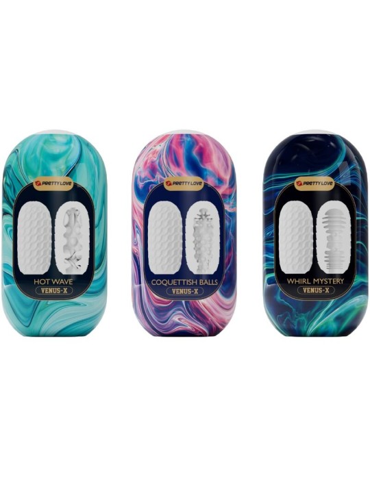 PRETTY LOVE - VENUS X 15 MASTURBATORI MASCHILI IN SILICONE BIANCO