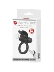 PRETTY LOVE - ANEL VIBRATÓRIO DEBONAIRE COELHO 10 VIBRAÇÕES PRETO