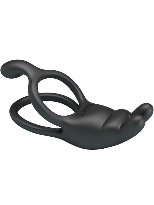 PRETTY LOVE - SETH DOUBLE VIBRATING RING RABBIT 7 VIBRATIONS BLACK