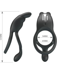 PRETTY LOVE - SETH DOUBLE VIBRATING RING RABBIT 7 VIBRATIONS BLACK