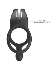 PRETTY LOVE - SETH DOUBLE VIBRATING RING RABBIT 7 VIBRATIONS BLACK